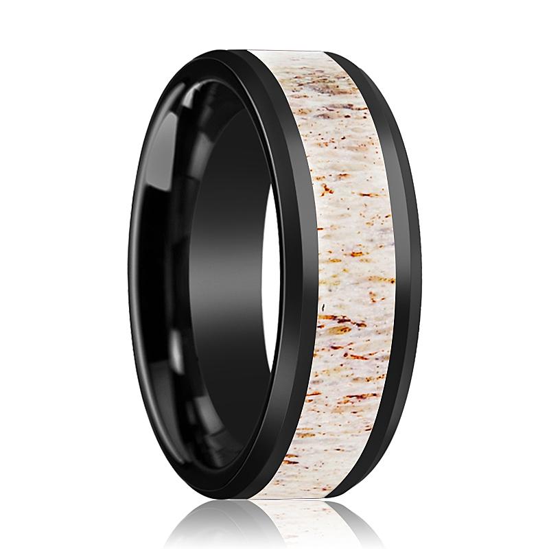 STAG White Ceramic men's wedding band, image 1