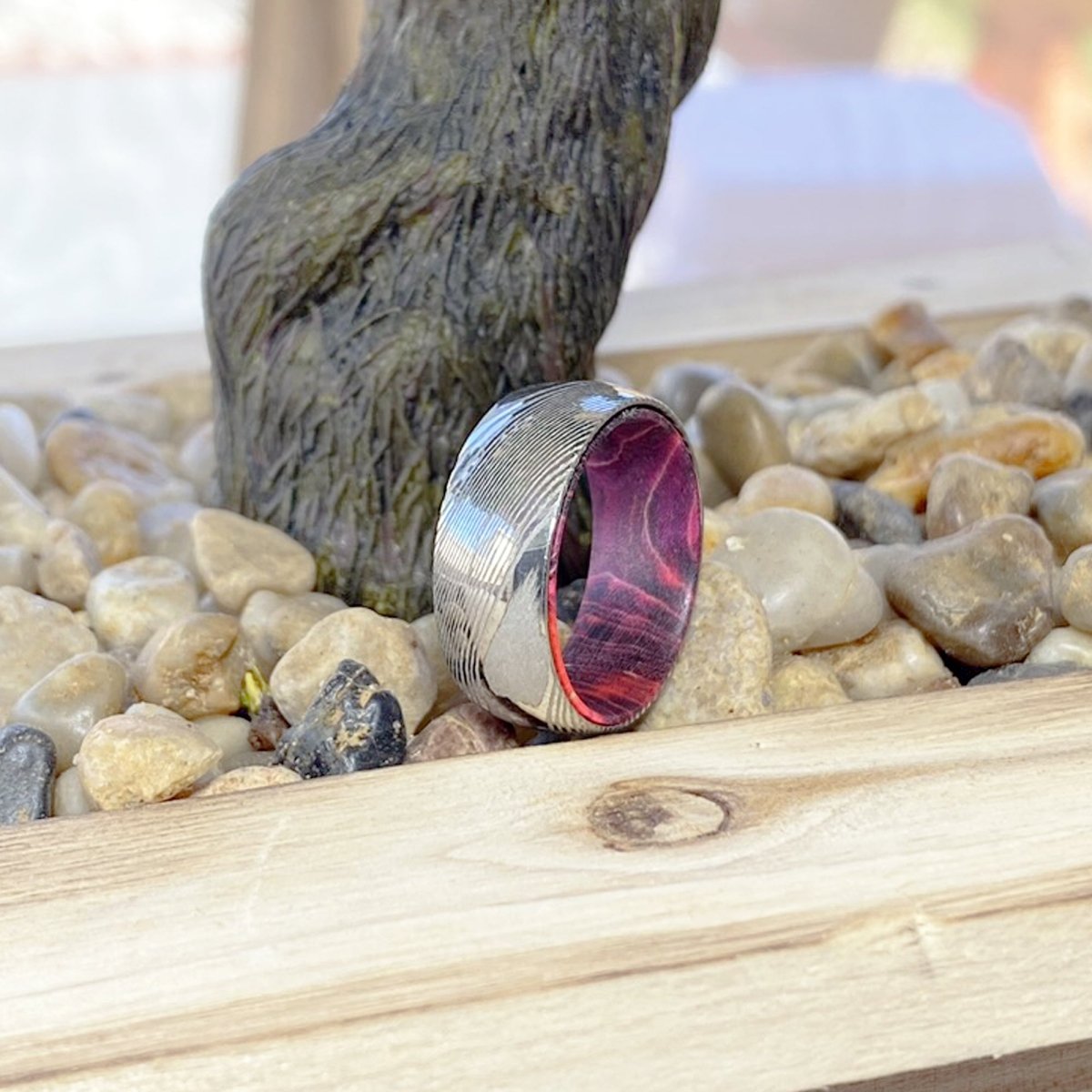 TEMPLAR — display shot — men's damascus steel wedding ring | Aydins Jewelry
