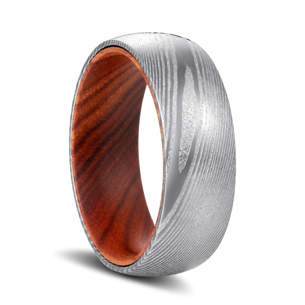 TILLMAN — hero shot — men's damascus steel wedding ring | Aydins Jewelry