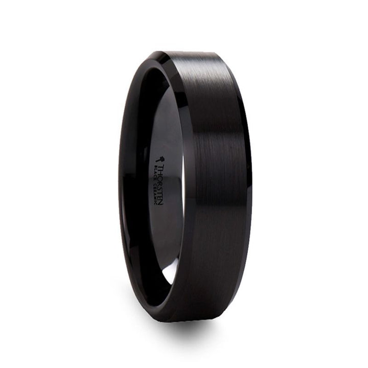 YORKSHIRE | Black Ceramic Ring Brushed Finish - Rings - Aydins Jewelry - 3