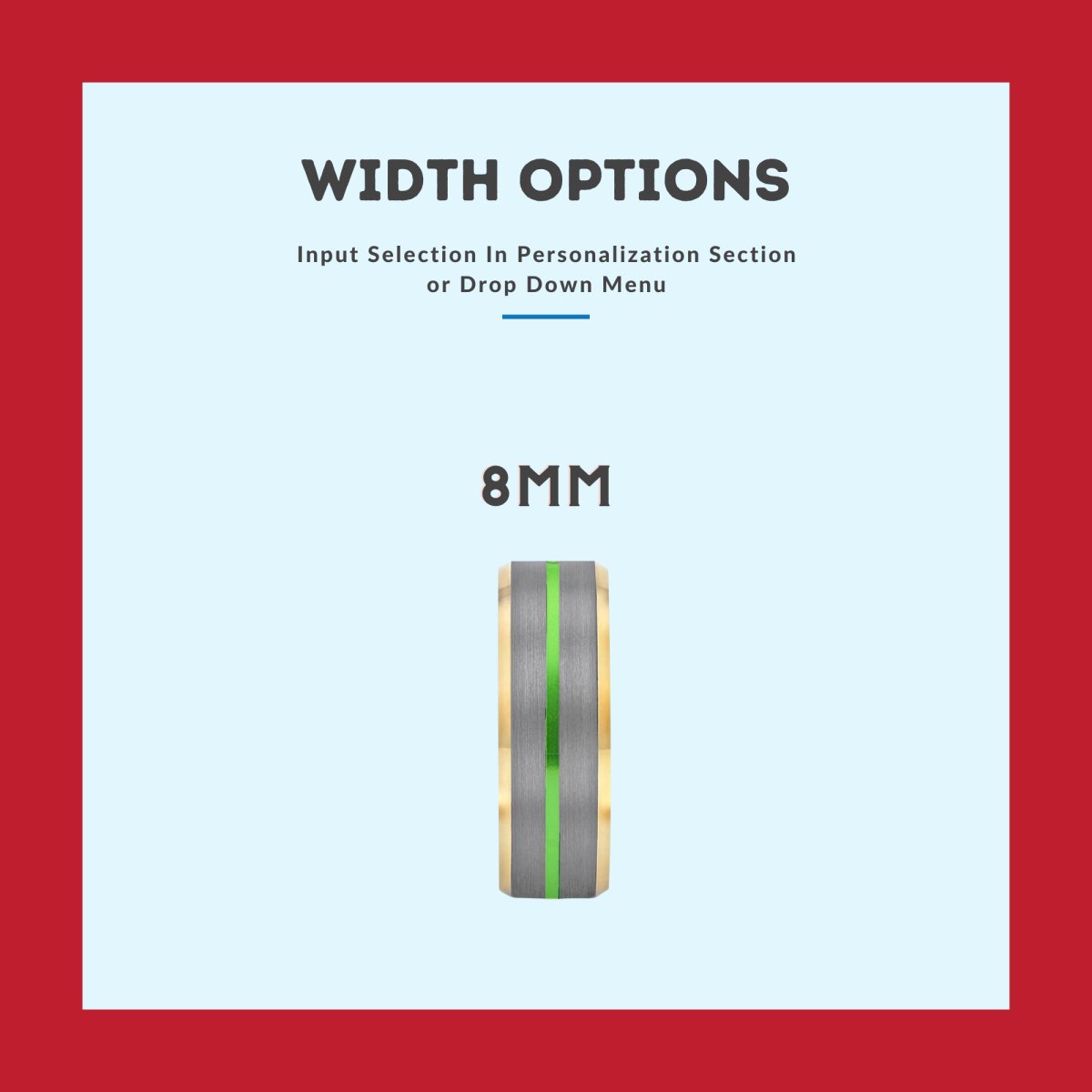 ZUCCA | Bocote Wood, Silver Tungsten Ring, Green Groove, Gold Beveled Edge - Rings - Aydins Jewelry - 3