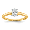 10ktt 1/2ct Lab Grown Diamond VS+ F+ Oval Comp Solitaire Eng Ring - authentic supplier studio photograph