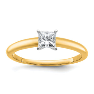 10ktt 1/2ct Lab Grown Diamond VS+ F+ Princess Comp Solitaire Eng Ring - authentic supplier studio photograph