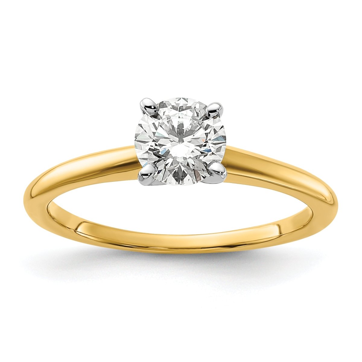 10ktt 3/4ct Lab Grown Diamond VS+ F+ Round Comp Solitaire Eng Ring - authentic supplier studio photograph
