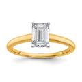 10ktt 1ct Lab Grown Diamond VS+ F+ Emerald Solitaire Comp Eng Ring - authentic supplier studio photograph