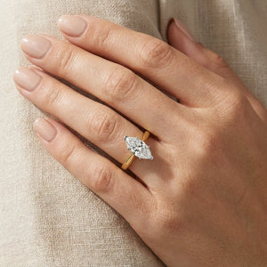 RM12602C-LD Marquise solitaire engagement ring hand-model