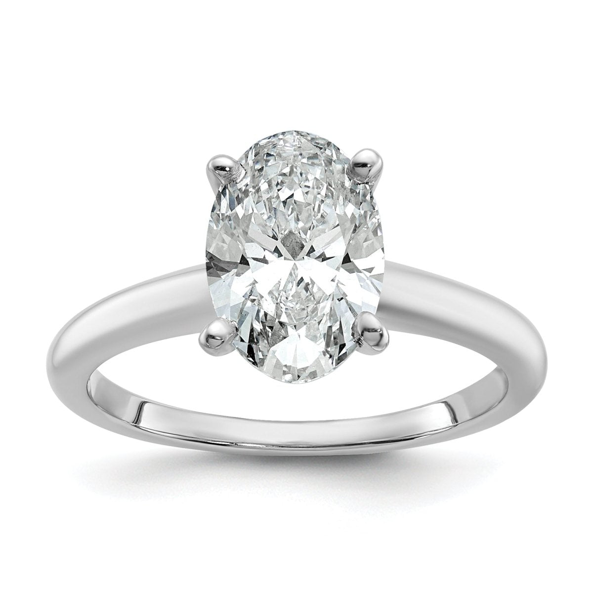 10kw 2ct Lab Grown Diamond VS+ F+ Oval Comp Solitaire Eng Ring - authentic supplier studio photograph