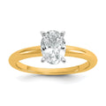 14k Two-tone 1 carat Certified Lab Grown Diamond VS+ F+ Oval 8X Complete Solitaire Ring - authentic supplier studio photograph