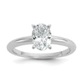 14k White Gold 1 carat Certified Lab Grown Diamond VS+ F+ Oval 8X Complete Solitaire Ring - authentic supplier studio photograph