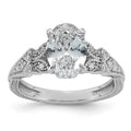 14kw Certified Oval Center Lab Grown Diamond VS+ F+ Engagement Ring - authentic supplier studio photograph