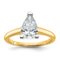 10ktt 1 1/2ct Lab Grown Diamond VS+ F+ Pear Solitaire Comp Eng Ring - authentic supplier studio photograph