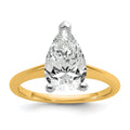 10ktt 2 1/2ct Lab Grown Diamond VS+ F+ Pear Solitaire Comp Eng Ring - authentic supplier studio photograph