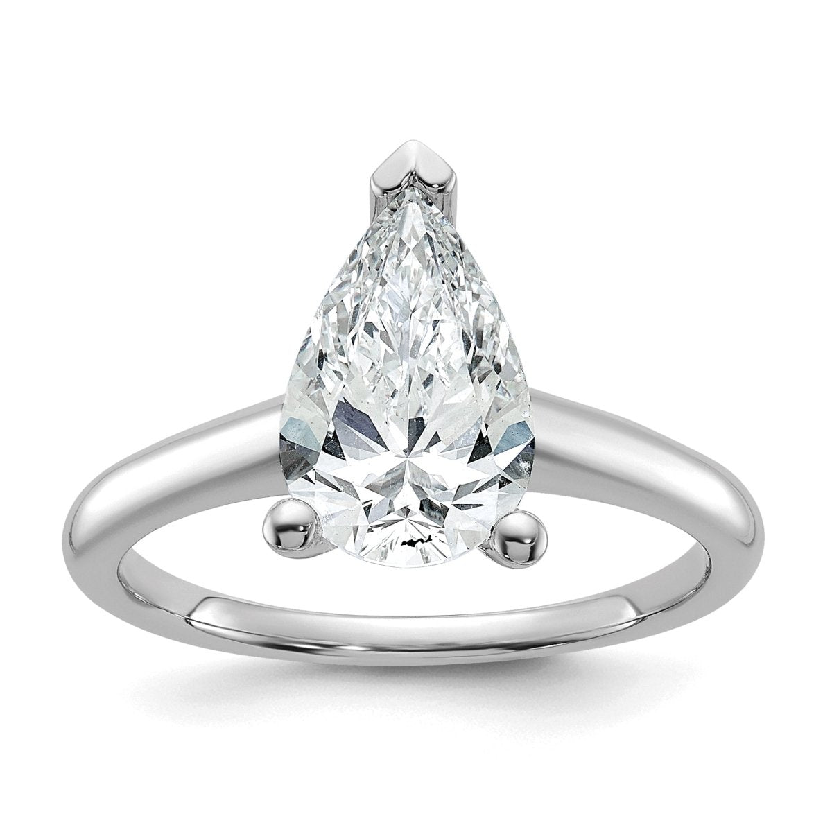 10kw 2ct Lab Grown Diamond VS+ F+ Pear Solitaire Comp Eng Ring - authentic supplier studio photograph