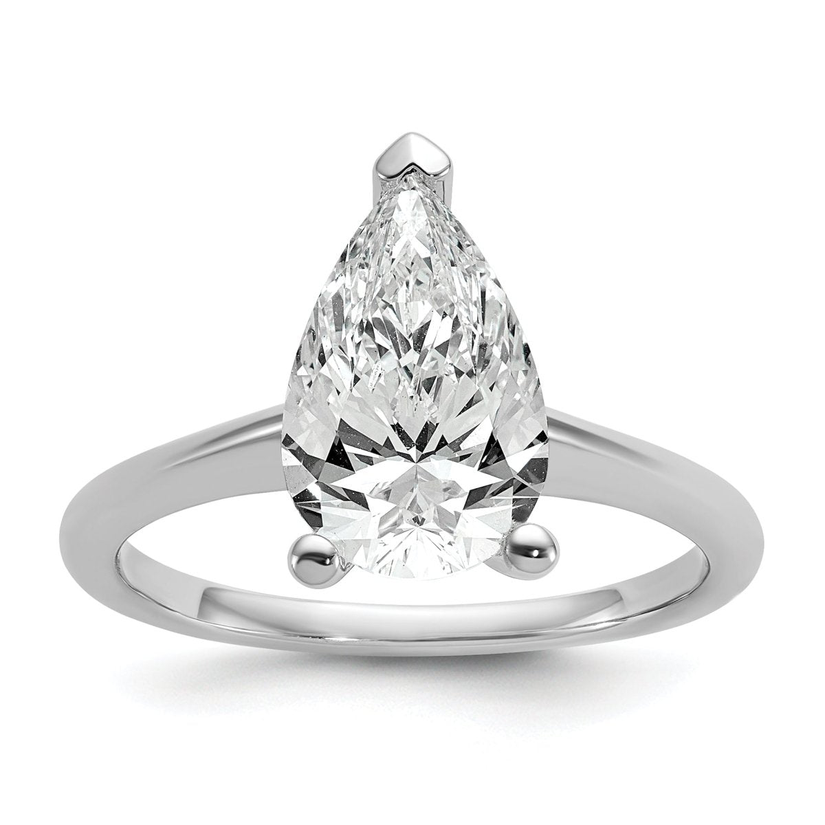 10kw 2 1/2ct Lab Grown Diamond VS+ F+ Pear Solitaire Comp Eng Ring - authentic supplier studio photograph