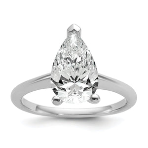 10kw 2 1/2ct Lab Grown Diamond VS+ F+ Pear Solitaire Comp Eng Ring - authentic supplier studio photograph