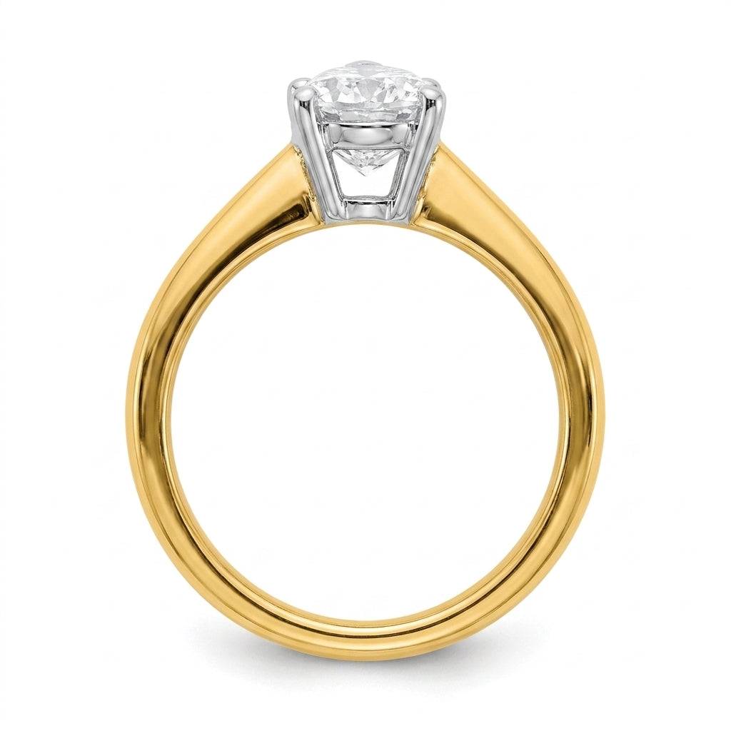 1 carat pear lab grown diamond engagement ring - side profile