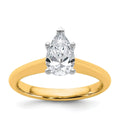 14k Two-tone 1 carat Certified Lab Grown Diamond VS+ F+ Pear 8X Complete Solitaire Ring - authentic supplier studio photograph