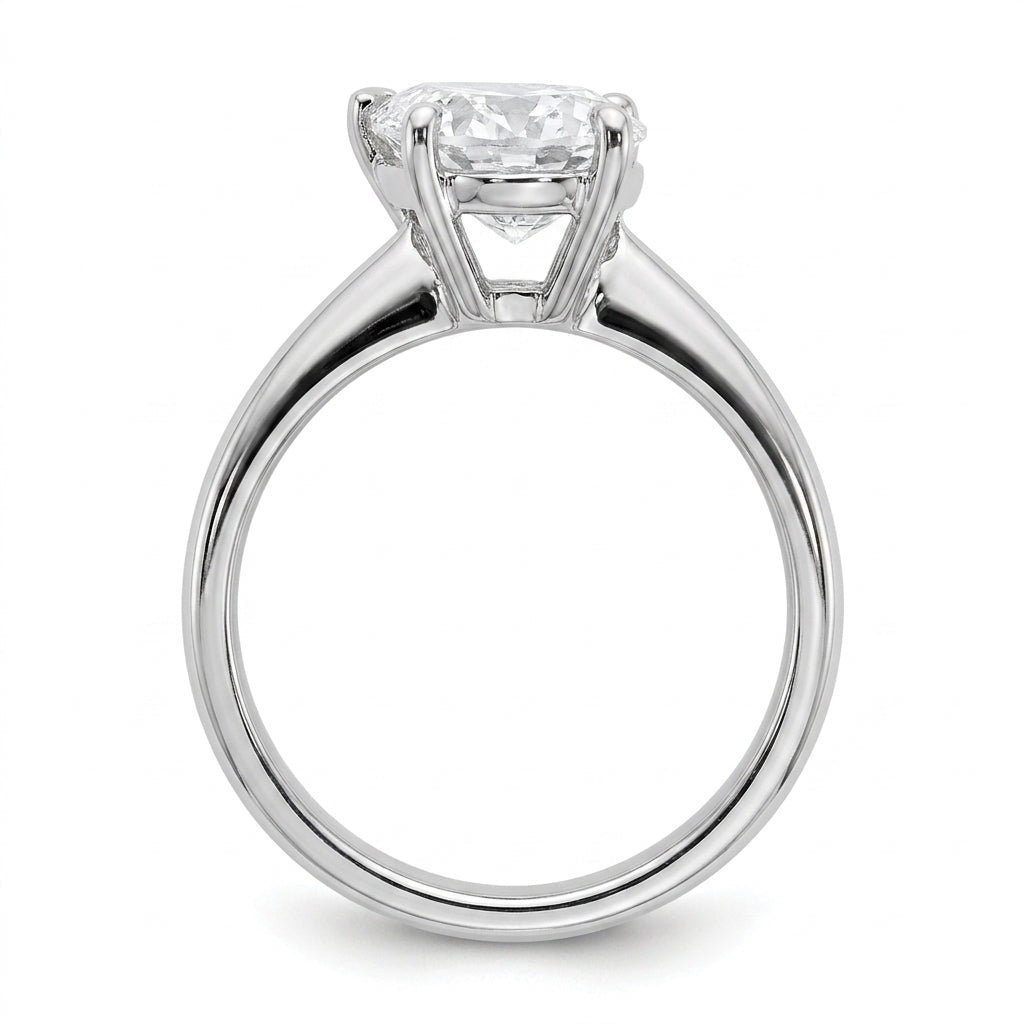 1 carat pear lab grown diamond engagement ring - side profile