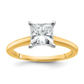10ktt 1 1/2ct Lab Grown Diamond VS+ F+ Princess Comp Solitaire Eng Ring - authentic supplier studio photograph