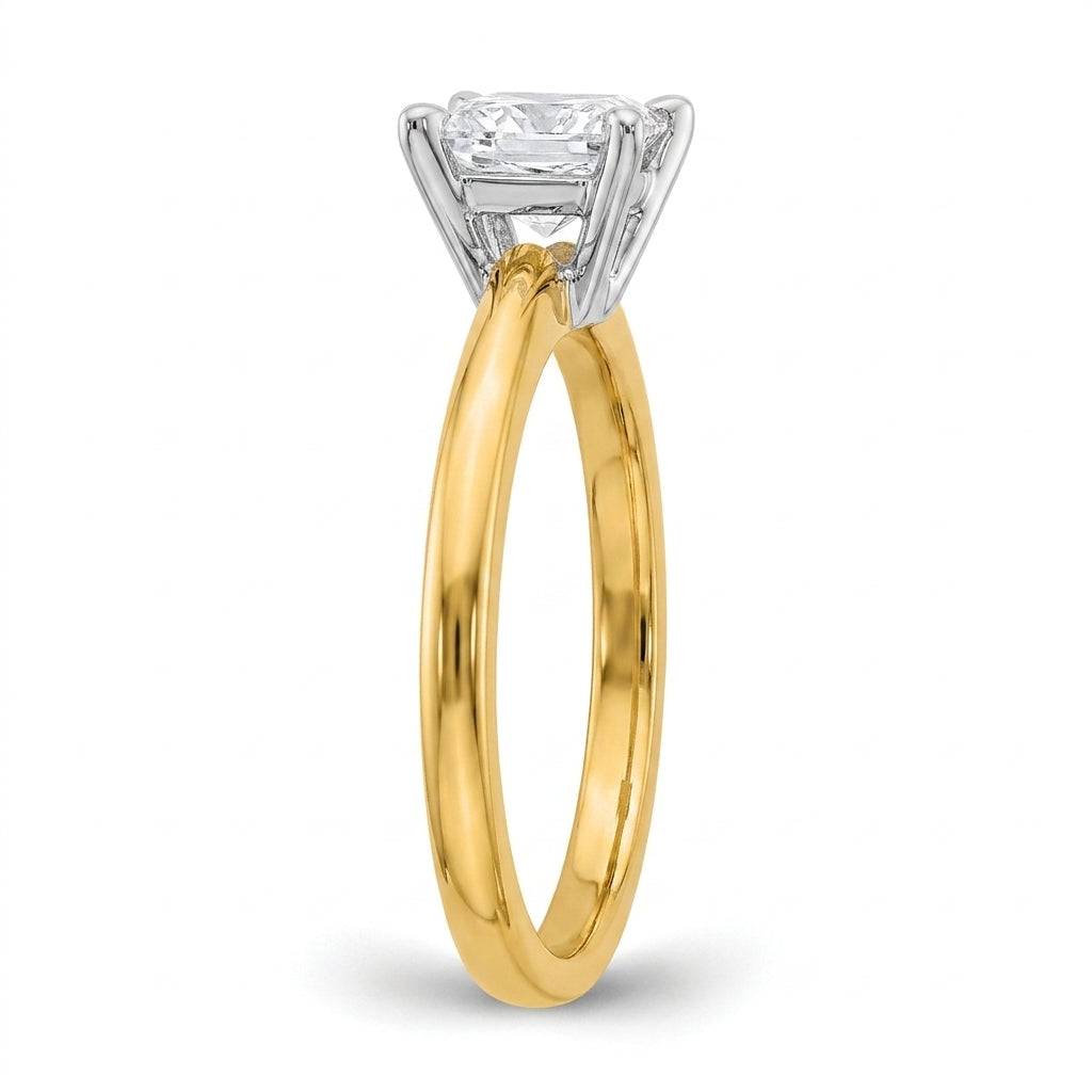 1 carat princess lab grown diamond engagement ring - side profile