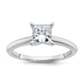 14k White Gold 1 carat Certified Lab Grown Diamond VS+ F+ Princess 8X Complete Solitaire Ring - authentic supplier studio photograph