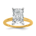 10ktt 3ct Lab Grown Diamond VS+ F+ Radiant Solitaire Comp Eng Ring - authentic supplier studio photograph