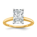 10ktt 2 1/2ct Lab Grown Diamond VS+ F+ Radiant Solitaire Comp Eng Ring - authentic supplier studio photograph
