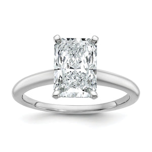 10kw 2 1/2ct Lab Grown Diamond VS+ F+ Radiant Solitaire Comp Eng Ring - authentic supplier studio photograph