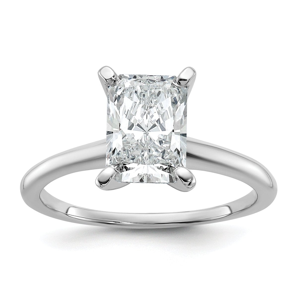 10kw 1 3/4ct Lab Grown Diamond VS+ F+ Radiant Solitaire Comp Eng Ring - authentic supplier studio photograph