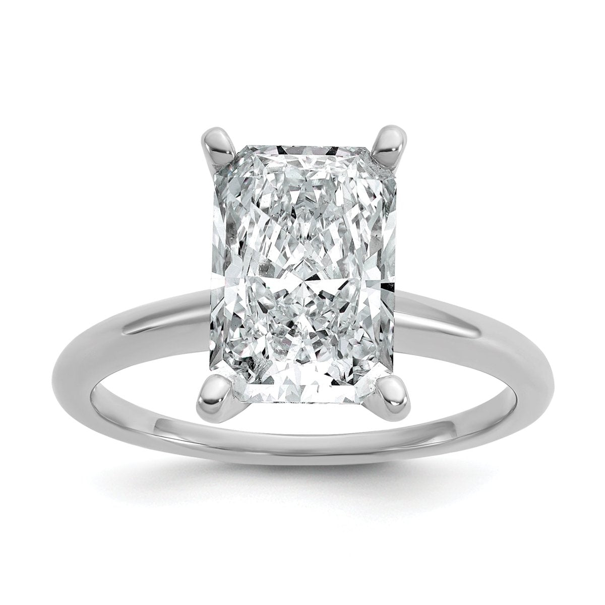 10kw 3ct Lab Grown Diamond VS+ F+ Radiant Solitaire Comp Eng Ring - authentic supplier studio photograph