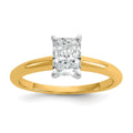 14k Two-tone 1 carat Certified Lab Grown Diamond VS+ F+ Radiant 8X Complete Solitaire Ring - authentic supplier studio photograph