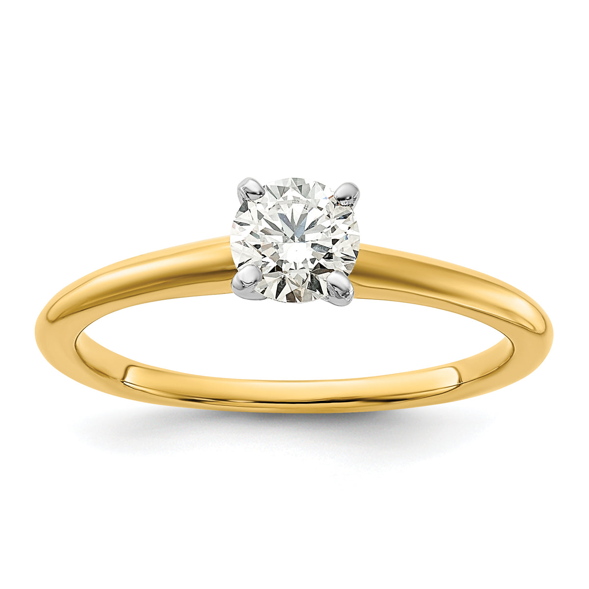 10ktt 1/2ct Lab Grown Diamond VS+ F+ Round Comp Solitaire Eng Ring - authentic supplier studio photograph