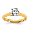 14k Two-tone 1 carat Certified Lab Grown Diamond VS+ F+ Round 8X Complete Solitaire Ring - authentic supplier studio photograph