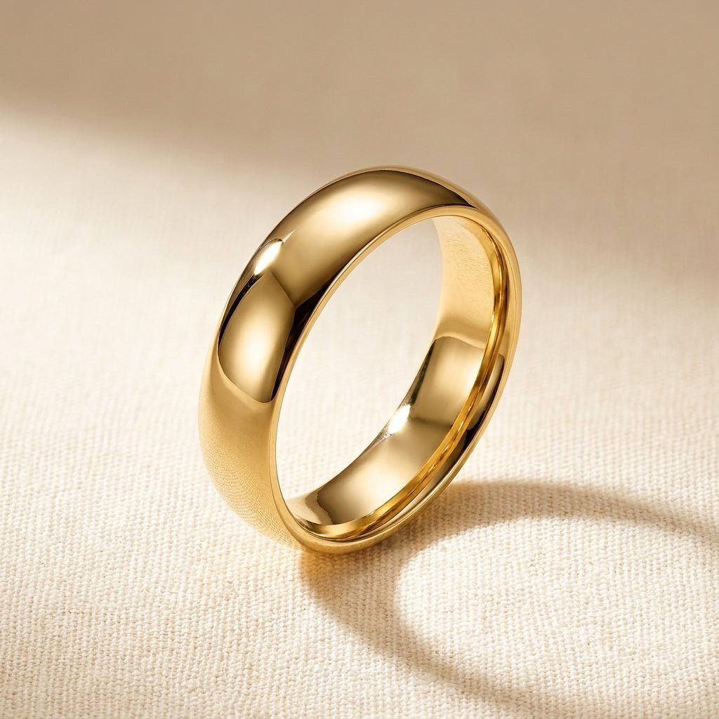 10k Yellow Gold Comfort Fit Wedding Band, studio hero shot
