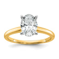 10ktt 1 1/2ct Lab Grown Diamond VS+ F+ Oval Comp Solitaire Eng Ring - authentic supplier studio photograph
