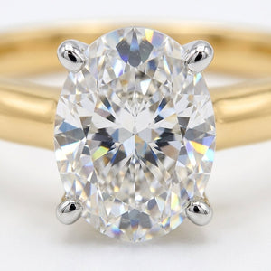 1.5 carat oval lab grown diamond engagement ring - macro sparkle