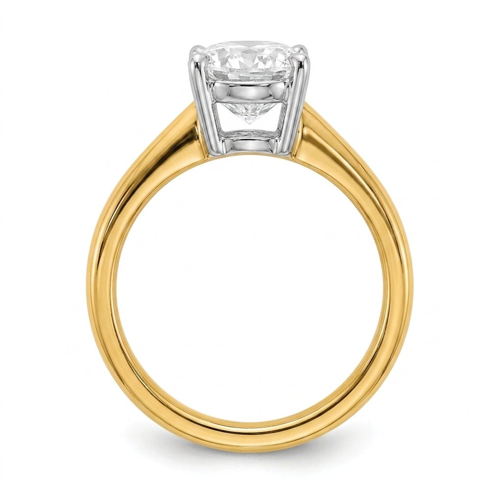 1.5 carat oval lab grown diamond engagement ring - side profile