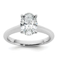 14k White Gold 1 1/2 carat Certified Lab Grown Diamond VS+ F+ Oval 8X Complete Solitaire Ring - authentic supplier studio photograph