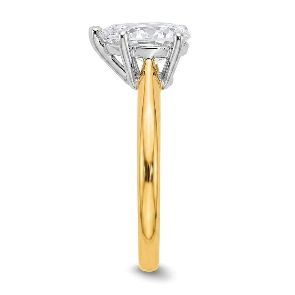 RM12606C-LD pear engagement ring side-profile view