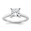 14k White Gold 1 1/2 carat Certified Lab Grown Diamond VS+ F+ Princess 8X Complete Solitaire Ring - authentic supplier studio photograph