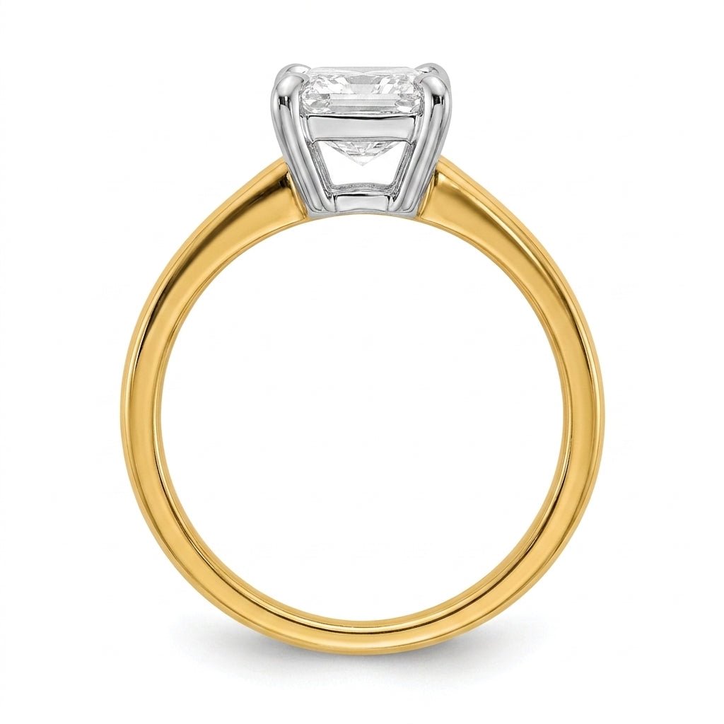 1.5 carat radiant lab grown diamond engagement ring - side profile