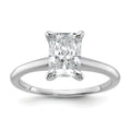 14k White Gold 1 1/2 carat Certified Lab Grown Diamond VS+ F+ Radiant 8X Complete Solitaire Ring - authentic supplier studio photograph
