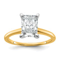 10ktt 1 3/4ct Lab Grown Diamond VS+ F+ Radiant Solitaire Comp Eng Ring - authentic supplier studio photograph