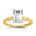10ktt 2ct Lab Grown Diamond VS+ F+ Emerald Solitaire Comp Eng Ring - authentic supplier studio photograph