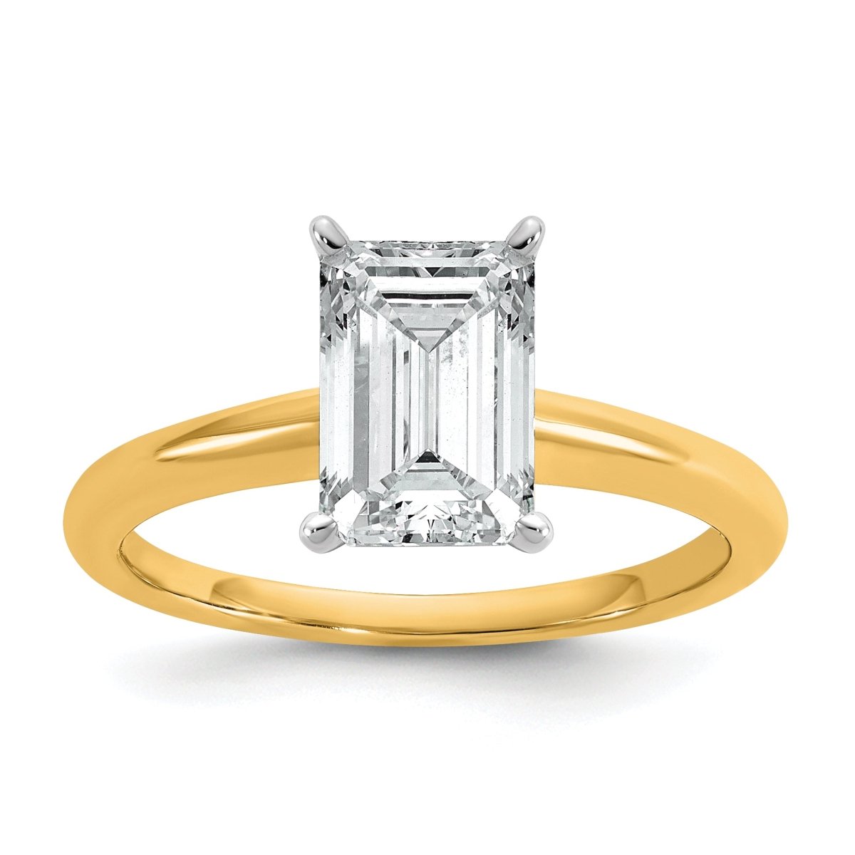 10ktt 2ct Lab Grown Diamond VS+ F+ Emerald Solitaire Comp Eng Ring - authentic supplier studio photograph