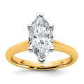 14k Two-tone 2 carat Certified Lab Grown Diamond VS+ F+ Marquise 8X Complete Solitaire Ring - authentic supplier studio photograph