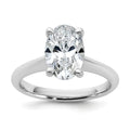 14k White Gold 2 carat Certified Lab Grown Diamond VS+ F+ Oval 8X Complete Solitaire Ring - authentic supplier studio photograph