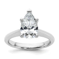 14k White Gold 2 carat Certified Lab Grown Diamond VS+ F+ Pear 8X Complete Solitaire Ring - authentic supplier studio photograph