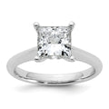 14k White Gold 2 carat Certified Lab Grown Diamond VS+ F+ Princess 8X Complete Solitaire Ring - authentic supplier studio photograph