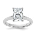 14k White Gold 2 carat Certified Lab Grown Diamond VS+ F+ Radiant 8X Complete Solitaire Ring - authentic supplier studio photograph